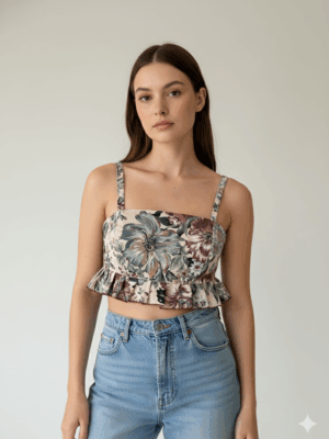 Top floral con volados (M)