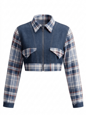 Chaqueta fancy CROP TOP  bicolor (M y S)